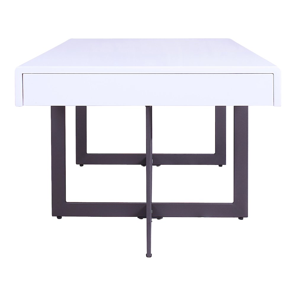 Vasket Contemporary Metal 2-Drawer Coffee Table. Picture 3