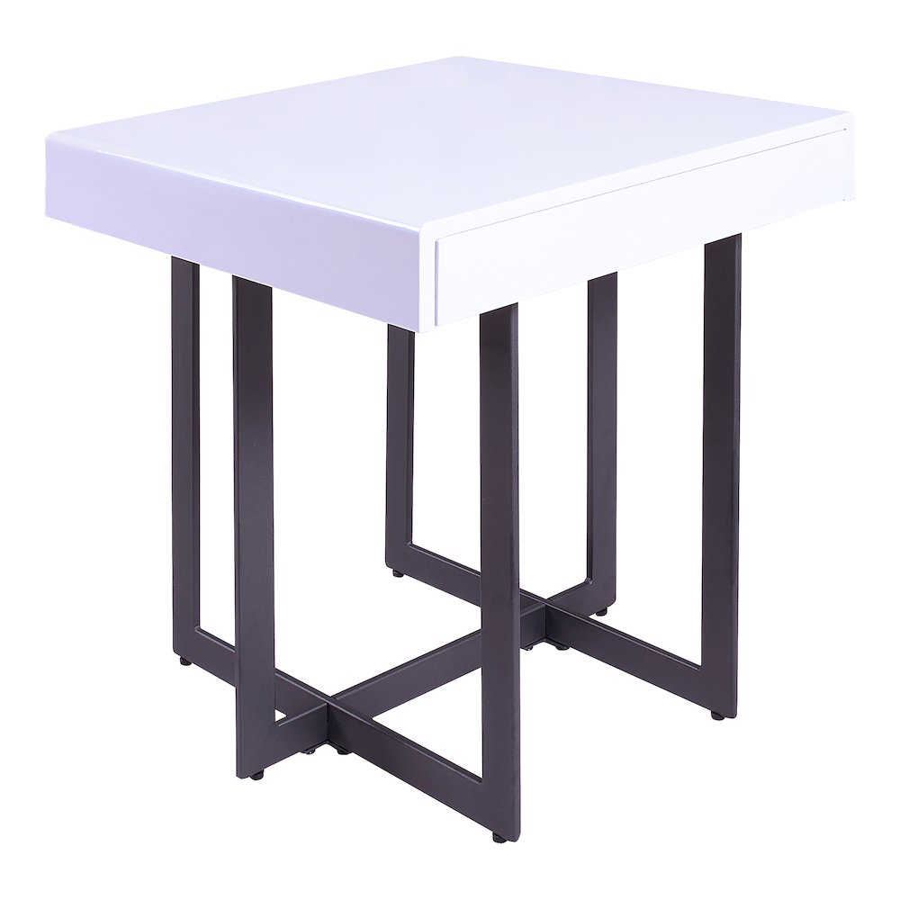 Vasket Contemporary Metal 1-Drawer End Table. Picture 1