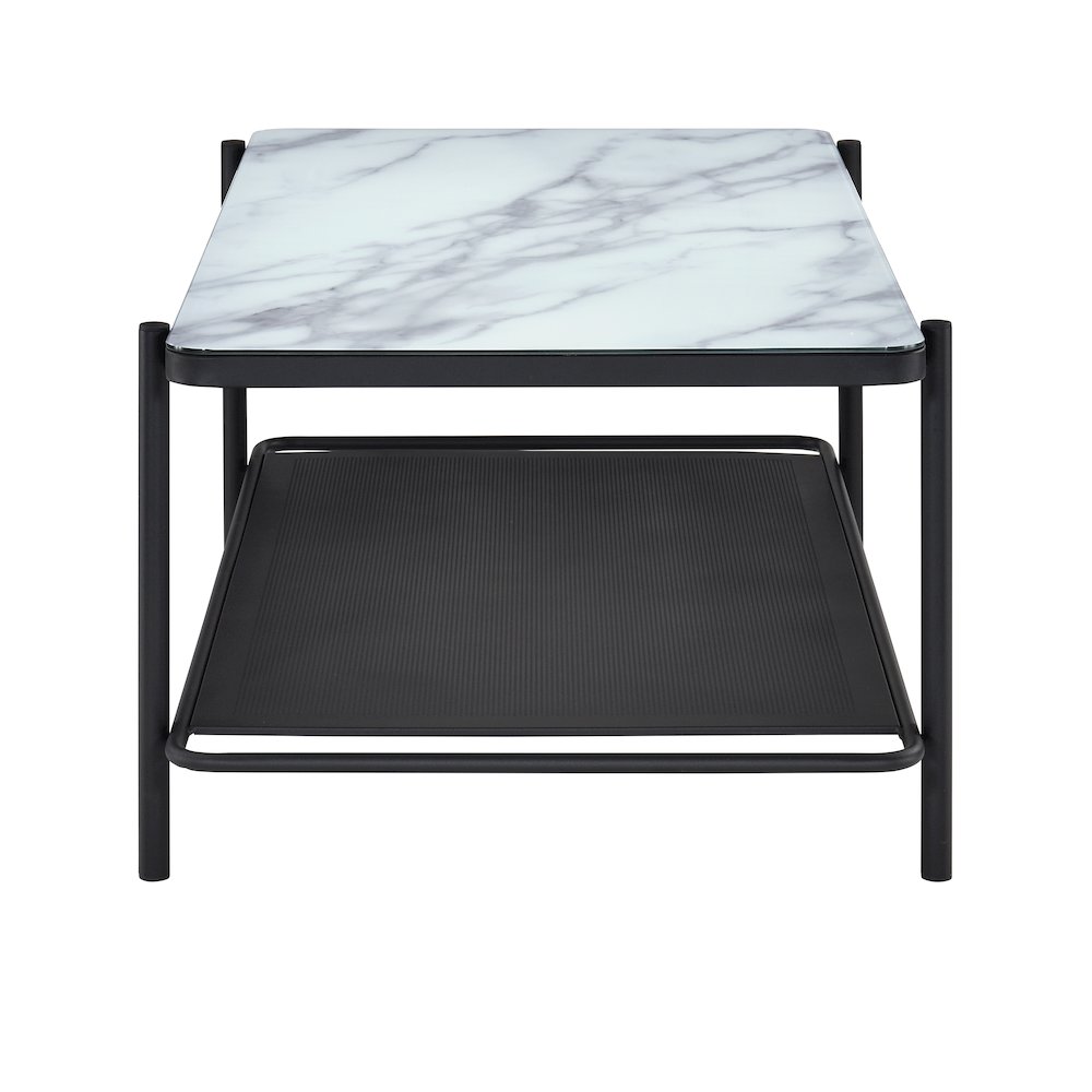 Joaquin Metal 1-Shelf Coffee Table in Black and White. Picture 2