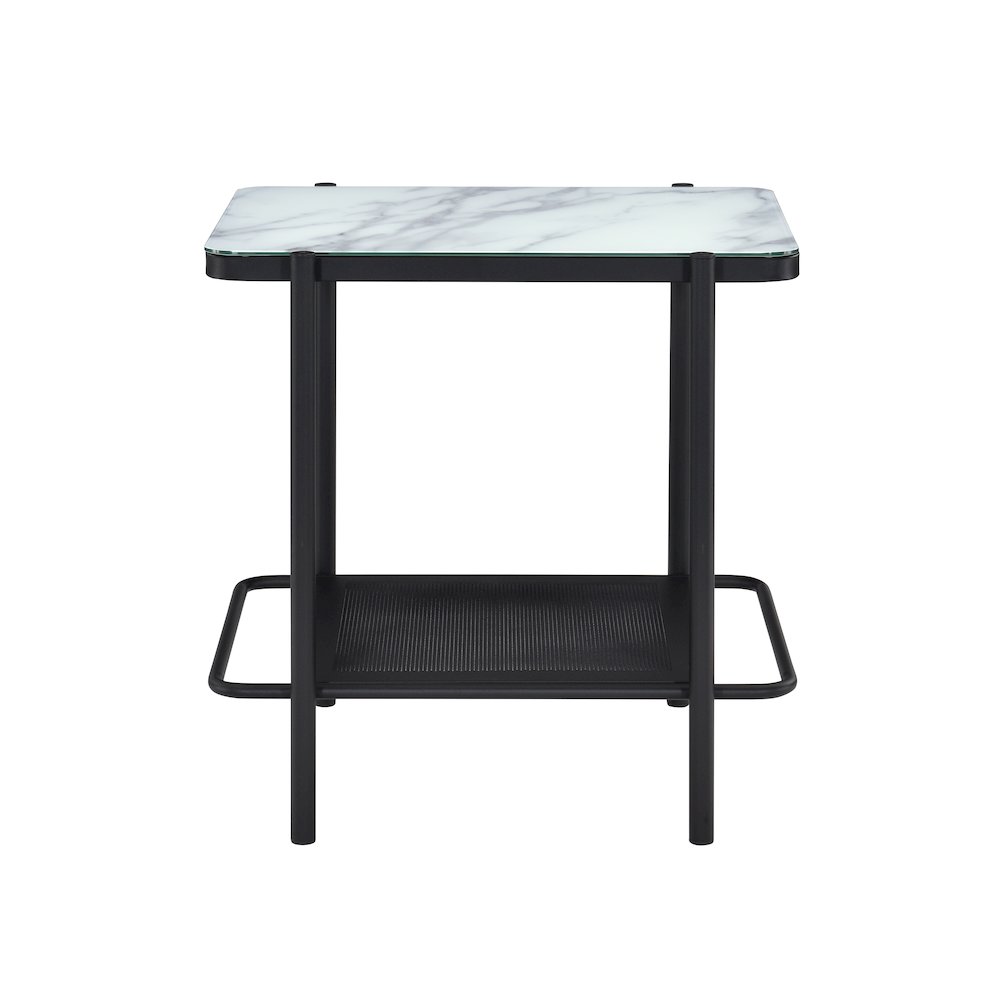 Joaquin Metal 1-Shelf End Table in Black and White. Picture 2