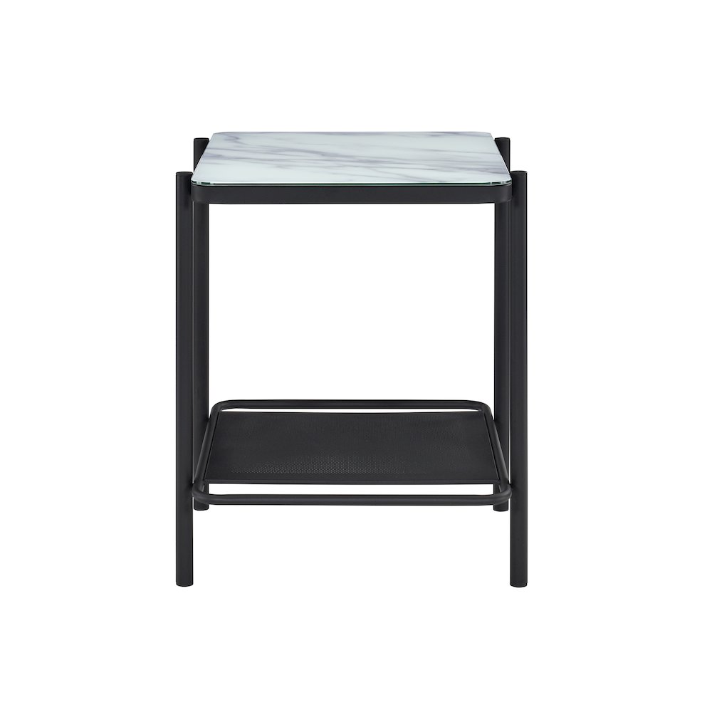 Joaquin Metal 1-Shelf End Table in Black and White. Picture 3