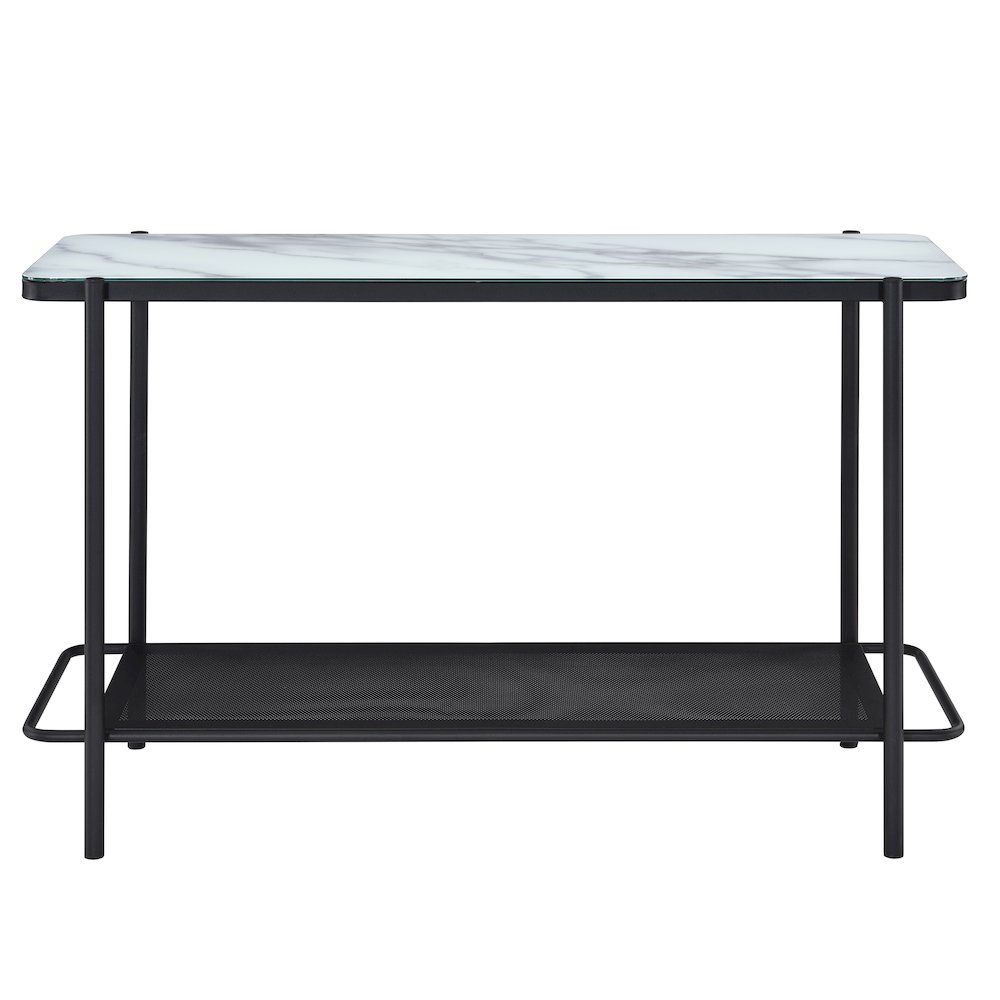 Joaquin Metal 1-Shelf Sofa Table in Black and White. Picture 2