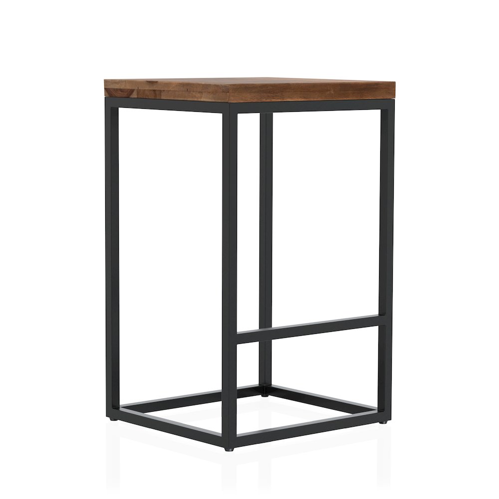 Druze Metal Square Barstool in Golden Brown and Black. Picture 1