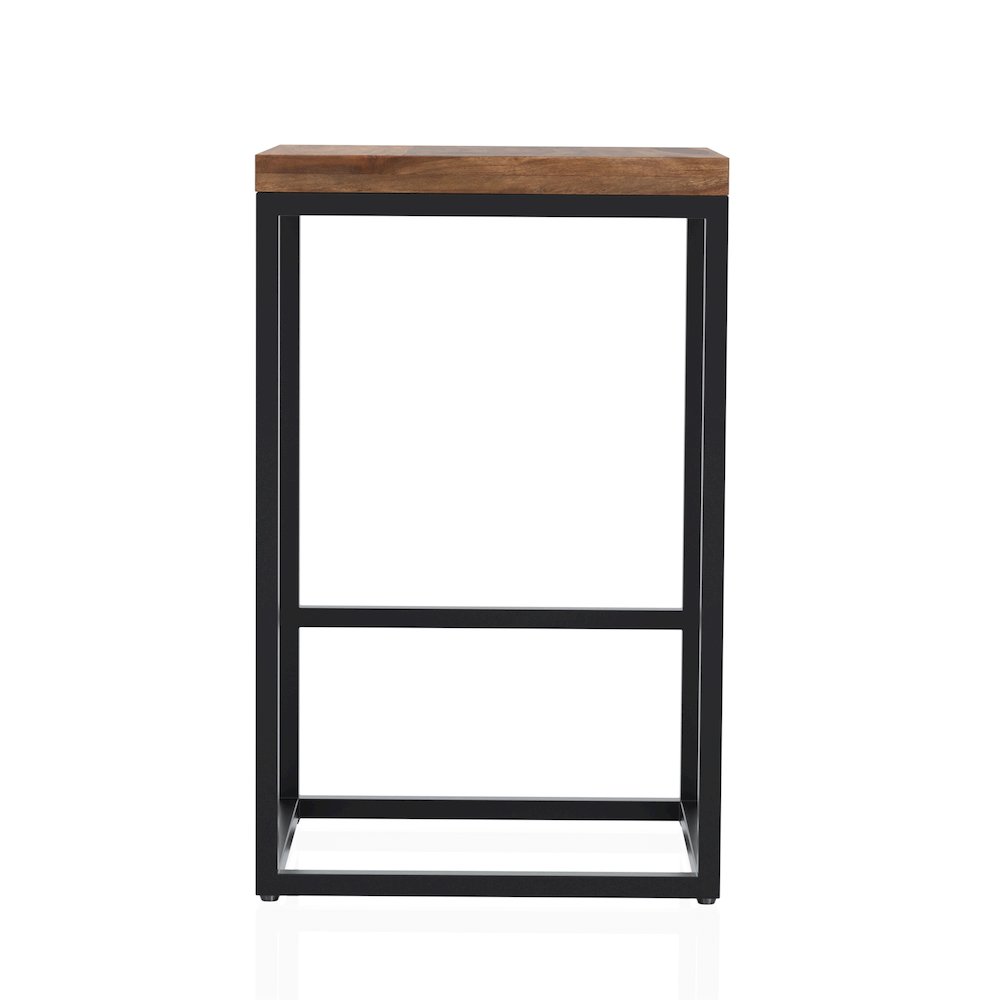 Druze Metal Square Barstool in Golden Brown and Black. Picture 4