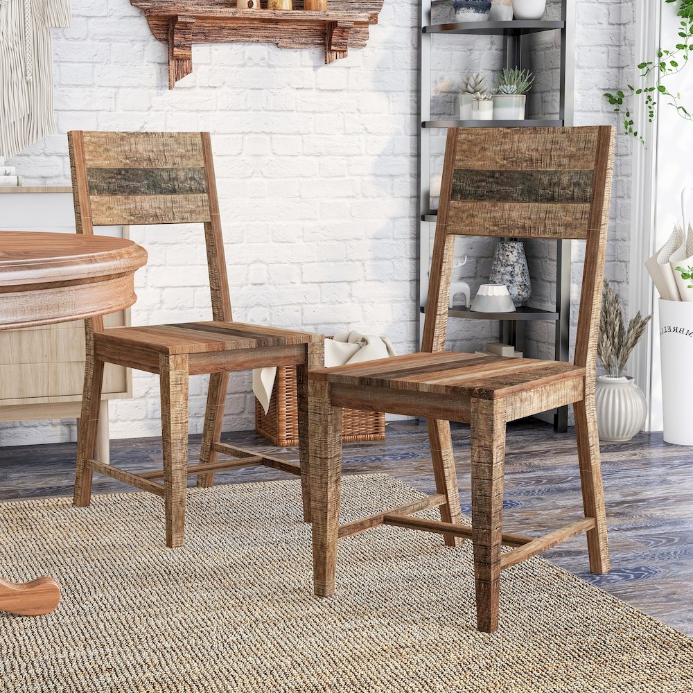 Pluto Solid Wood Dining Chair in Natural Tone (Set of 2). Picture 4