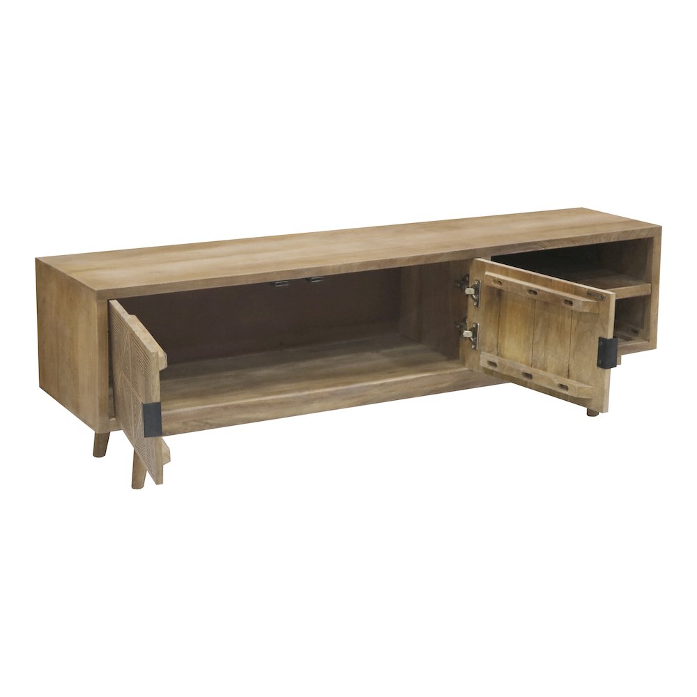 Kanan Art Deco Solid Wood 2-Door TV Stand. Picture 3