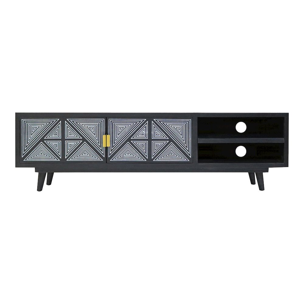 Kanan Art Deco Solid Wood 2-Door TV Stand. Picture 2