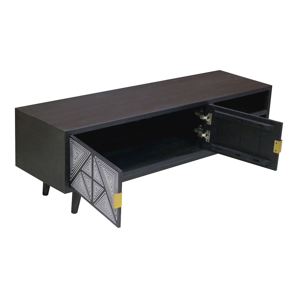 Kanan Art Deco Solid Wood 2-Door TV Stand. Picture 3