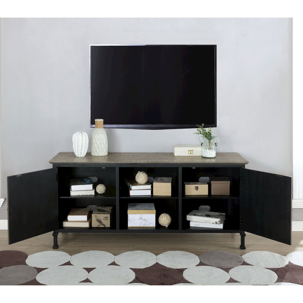 Ronda Industrial Wood TV Stand. Picture 5
