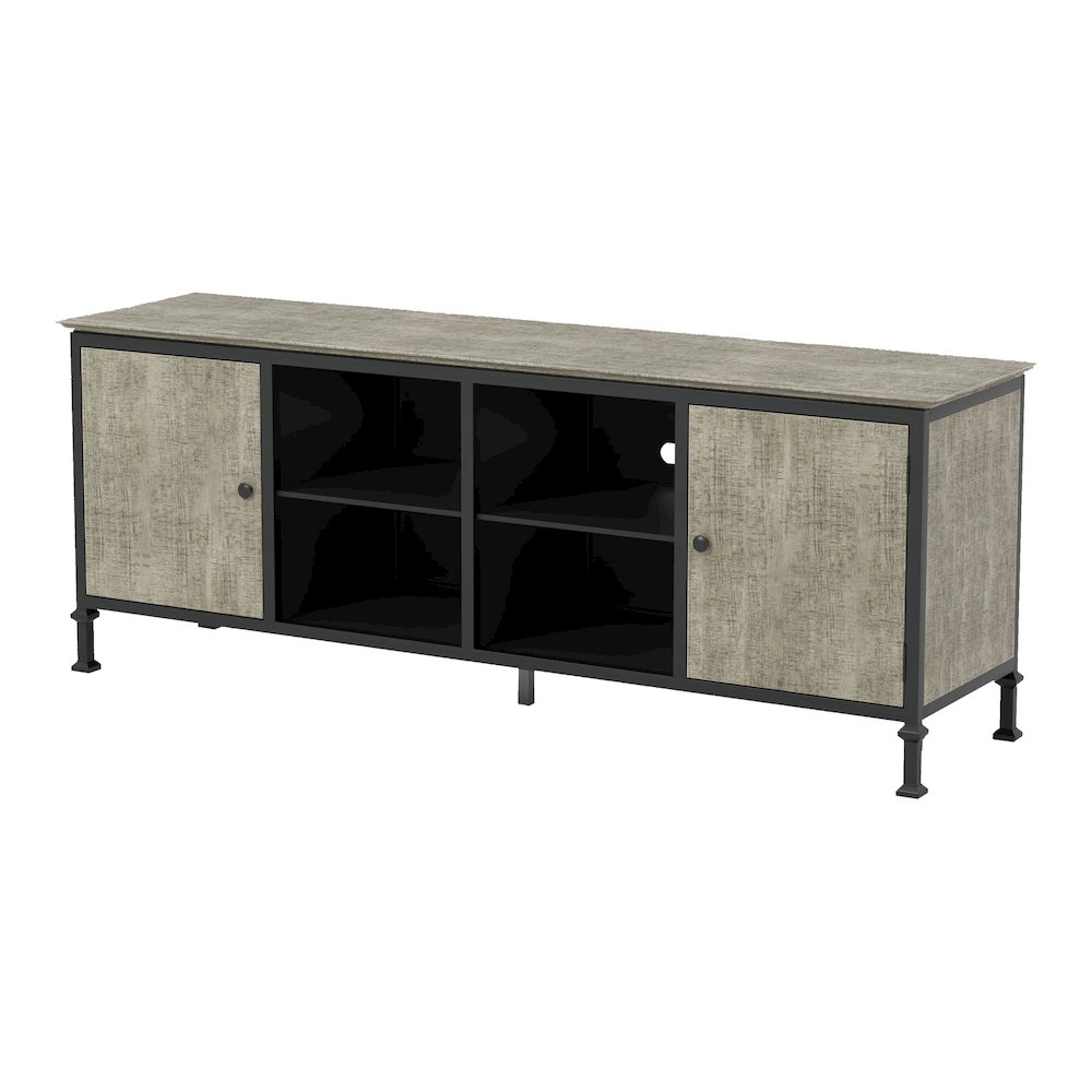 Ronda Industrial Wood TV Stand. Picture 1