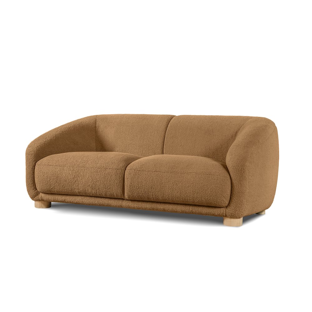 Amara Modern Boucle Loveseat with Sloped Arms and High Density Foam. Picture 2