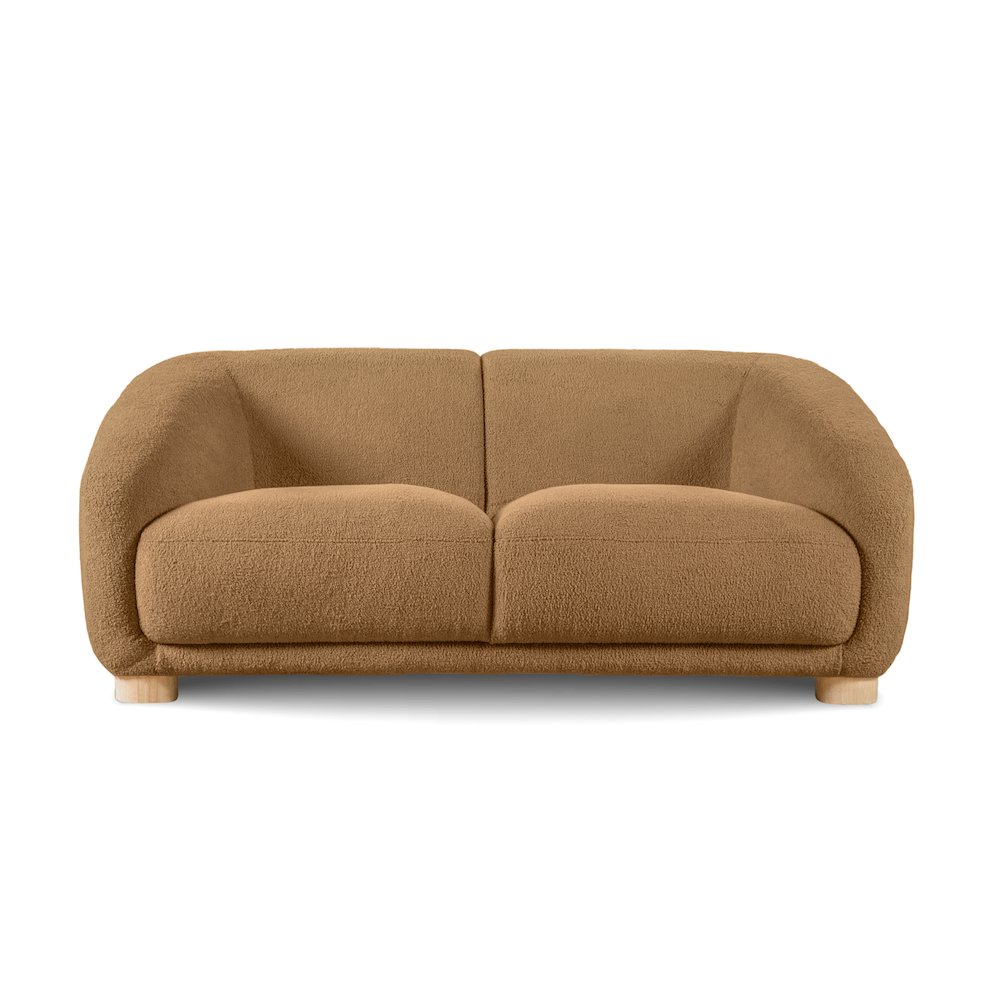 Amara Modern Boucle Loveseat with Sloped Arms and High Density Foam. Picture 1