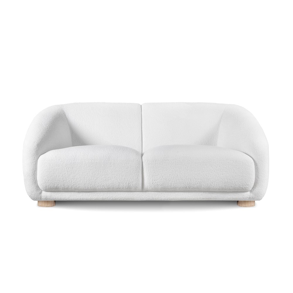 Amara Modern Boucle Loveseat with Sloped Arms and High Density Foam. Picture 2