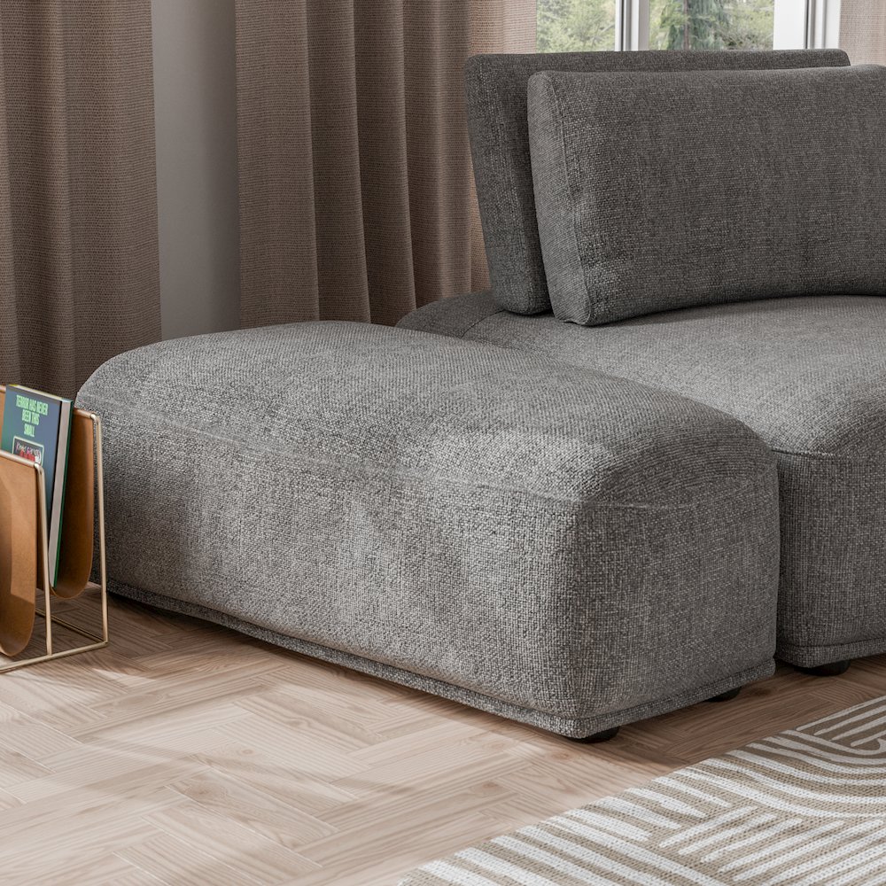 Tatiana Modern Chenille Modular Wedge Ottoman. Picture 4
