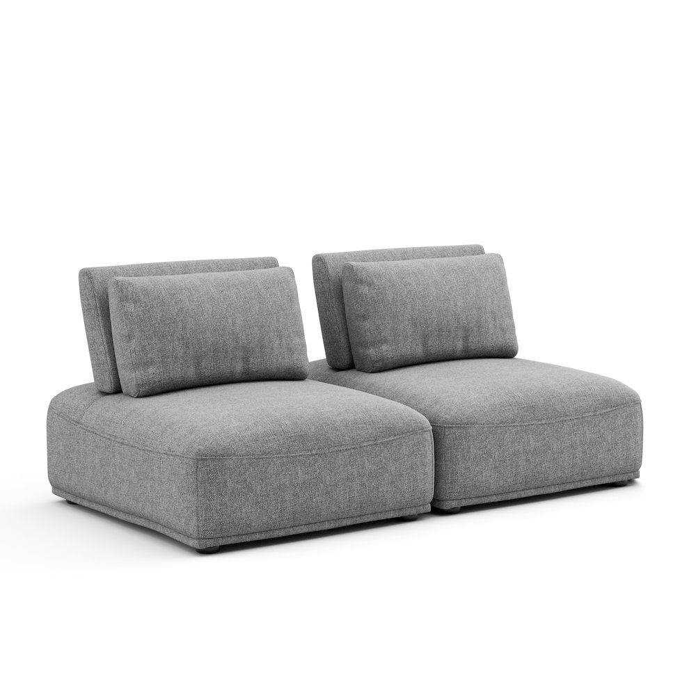Tatiana Chenille 2-Seater Modular Sectional Sofa with Adjustable Backrest