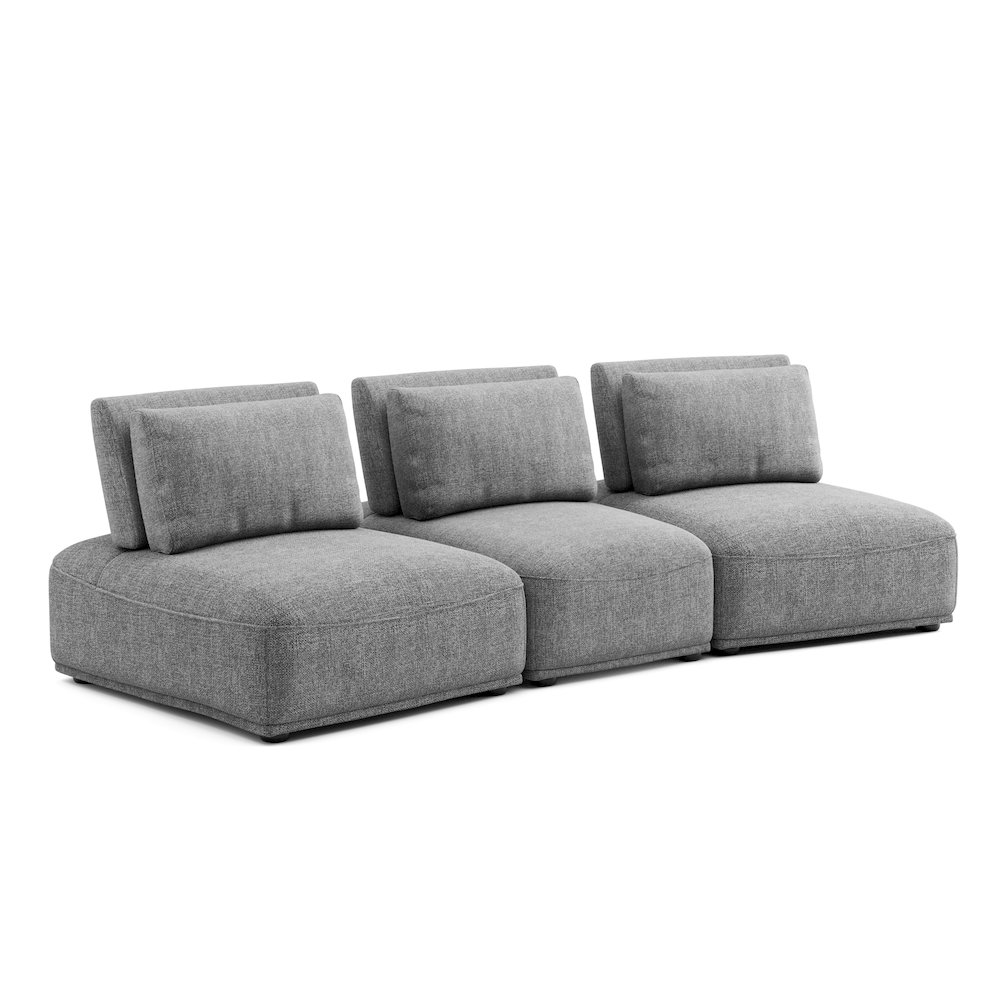 Tatiana Chenille 3-Piece Curved Modular Sectional Sofa. Picture 1