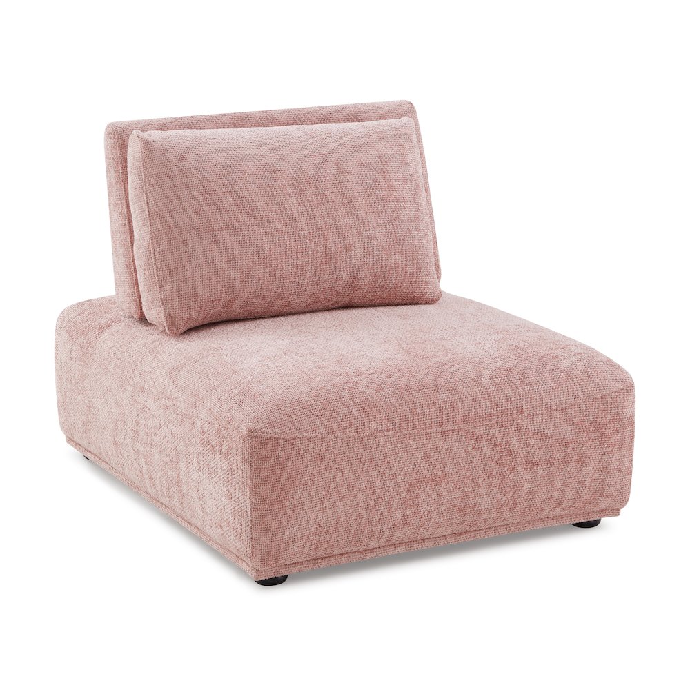 Tatiana Modern Chenille Modular Armless Chair with Adjustable Backrest. Picture 2