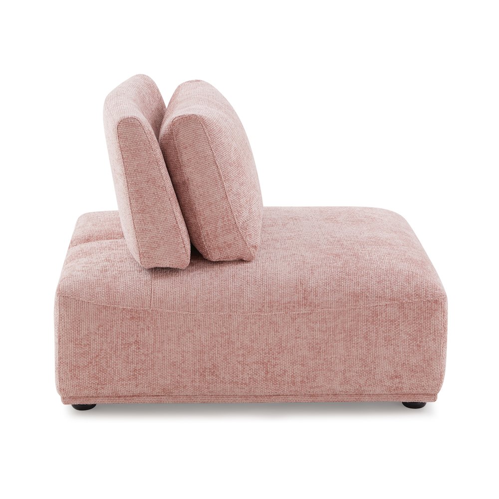 Tatiana Modern Chenille Modular Armless Chair with Adjustable Backrest. Picture 3