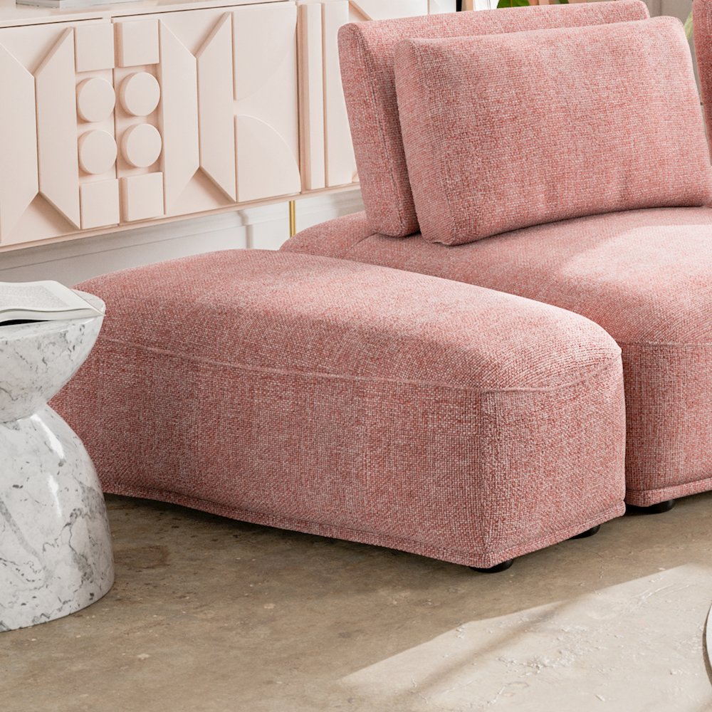 Tatiana Modern Chenille Modular Wedge Ottoman. Picture 4