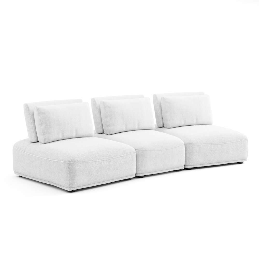 Tatiana Chenille 3-Piece Curved Modular Sectional Sofa