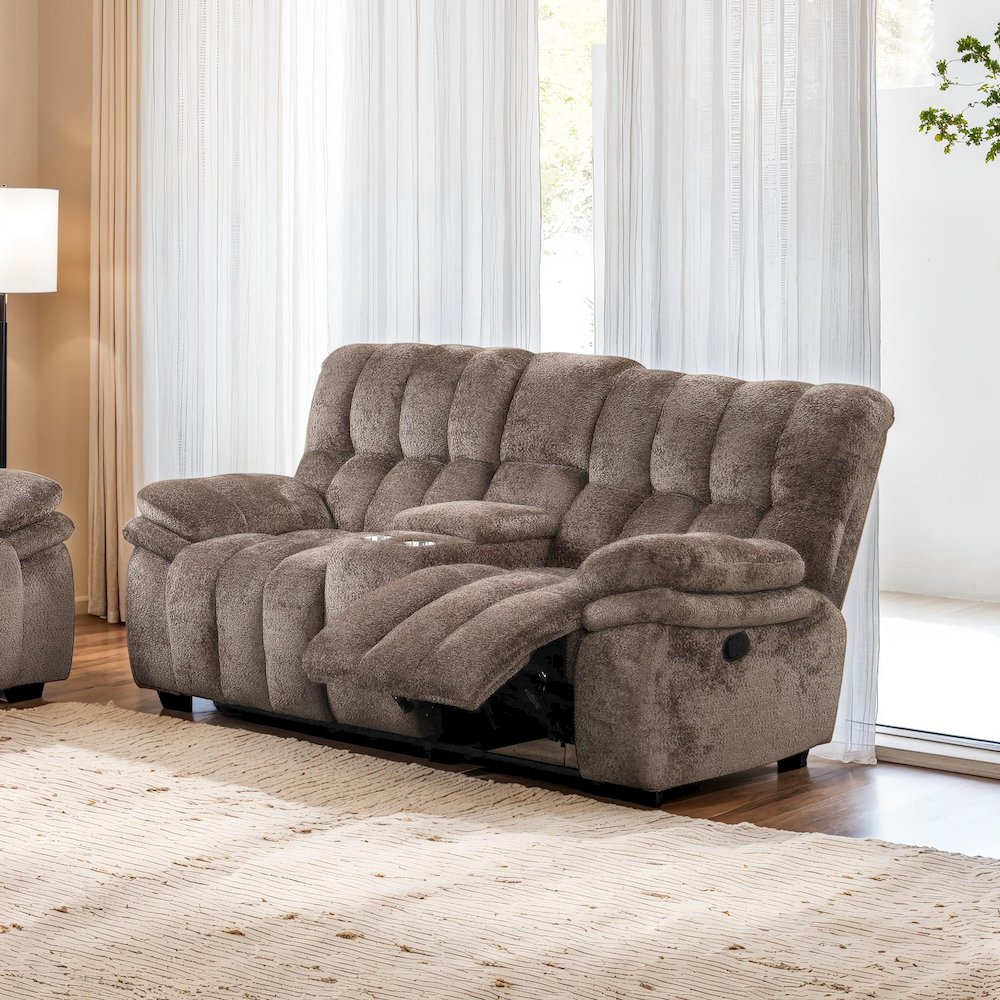 Bello Fabric Manual Reclining Loveseat. Picture 2