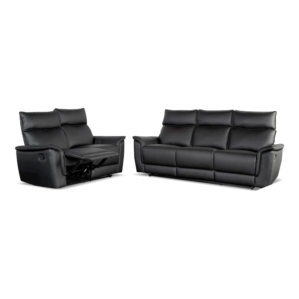Telimate 2-Piece Leather Reclining Sofa Set. Picture 1