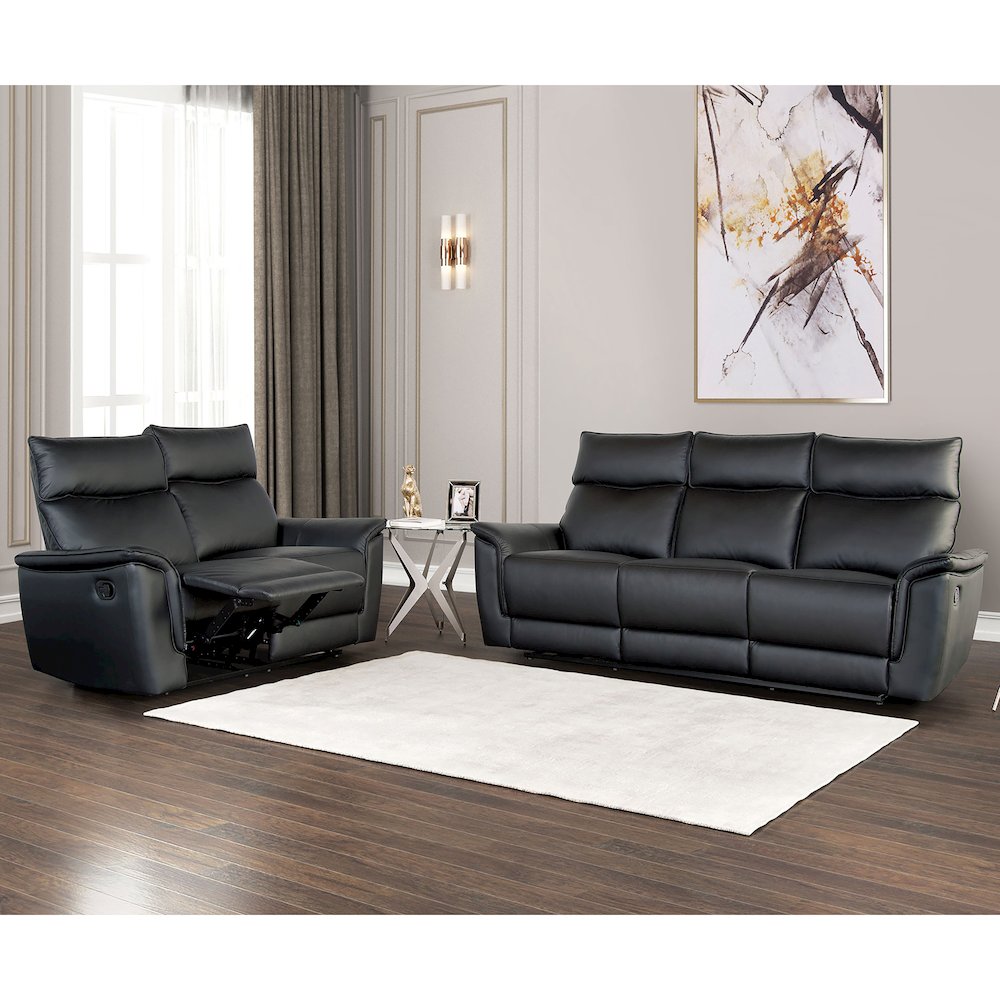 Telimate 2-Piece Leather Reclining Sofa Set. Picture 4