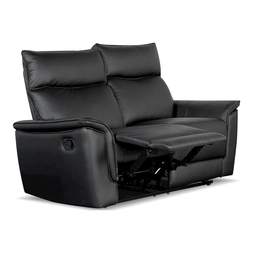 Telimate Leather Padded Reclining Loveseat. Picture 1