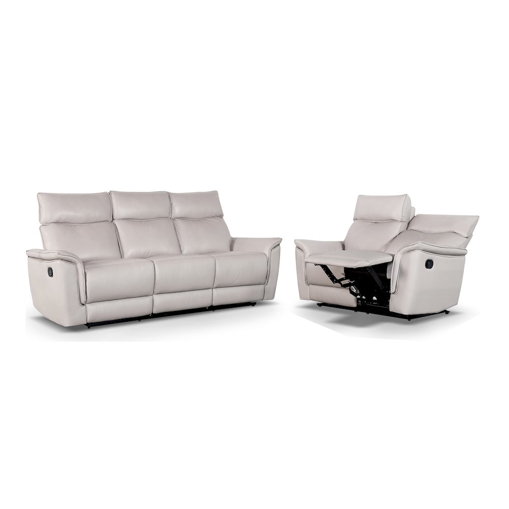 Telimate 2-Piece Leather Reclining Sofa Set. Picture 1