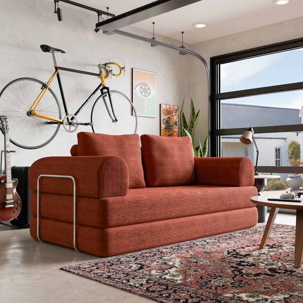 Sorai Chenille Foam Compressed Modular Sofa with Pillows. Picture 4