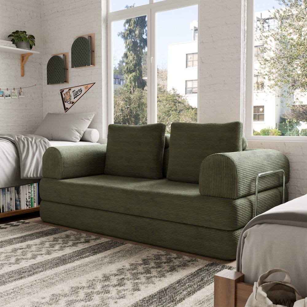 Sorai Chenille Foam Compressed Modular Sofa with Pillows. Picture 4