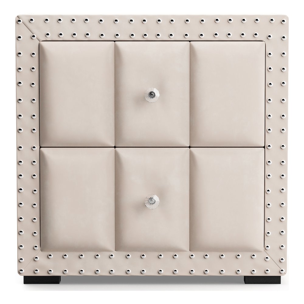 Fynor Modern Velvet 2-Drawer Nightstand (Set of 2). Picture 2