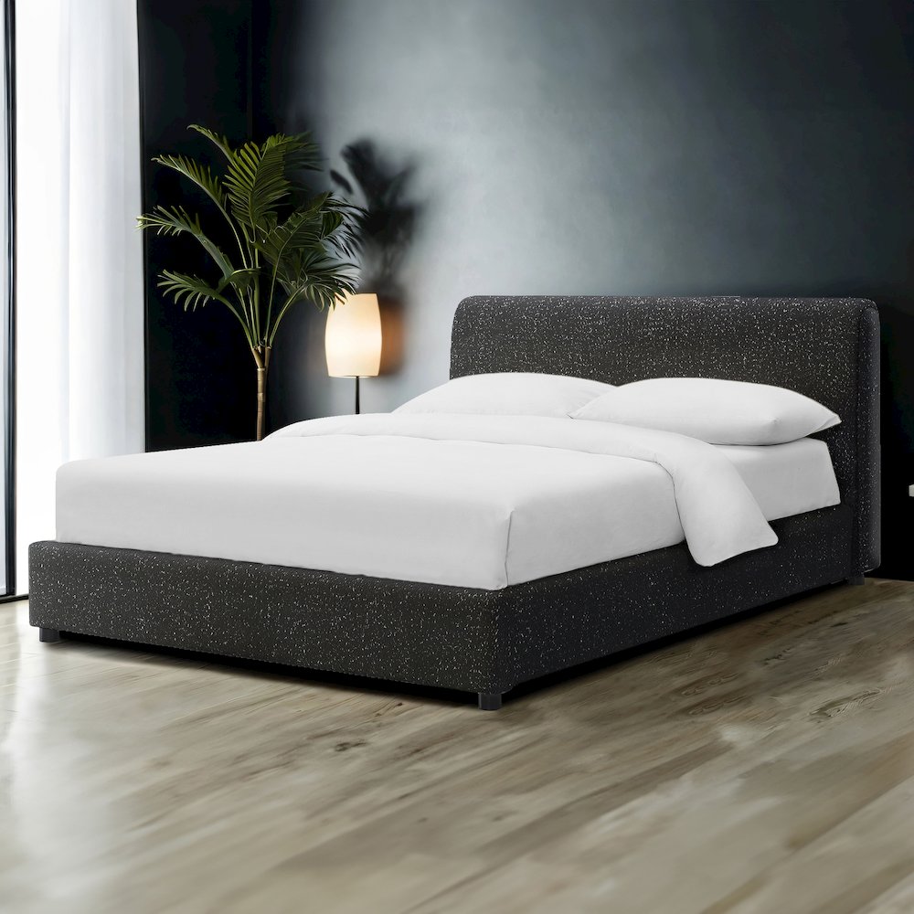 Demarco Modern Boucle Upholstered Platform Bed. Picture 3