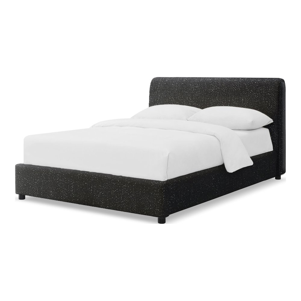 Demarco Modern Boucle Upholstered Platform Bed. Picture 1