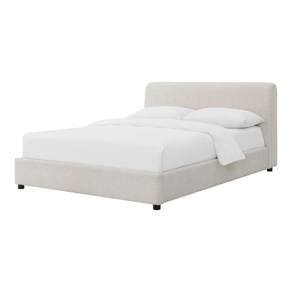 Demarco Modern Boucle Upholstered Platform Bed. Picture 1