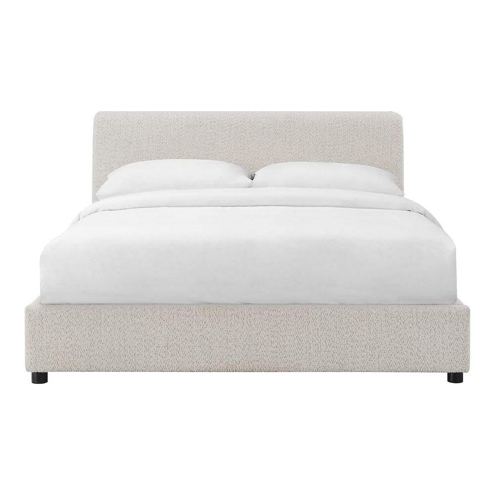 Demarco Modern Boucle Upholstered Platform Bed. Picture 2
