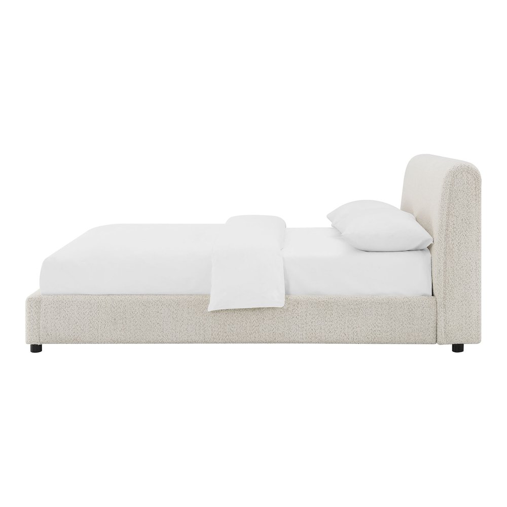 Demarco Modern Boucle Upholstered Platform Bed. Picture 3