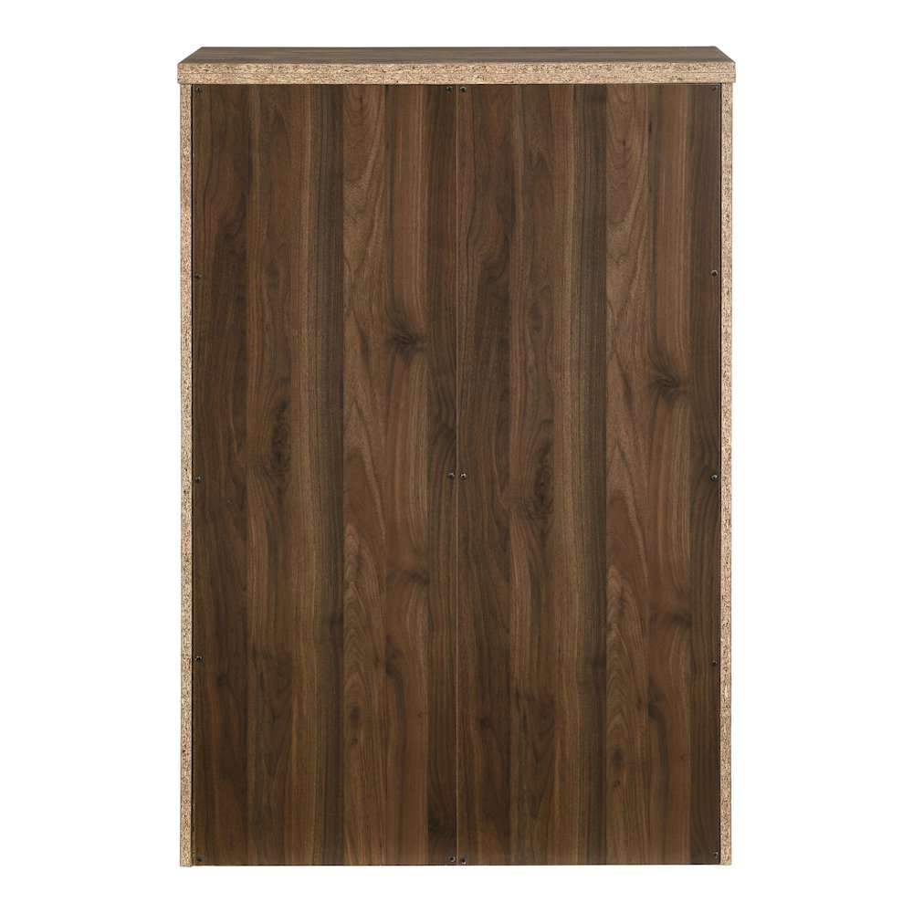 Kodo Rustic Wood 5-Drawer Chest in Walnut. Picture 3
