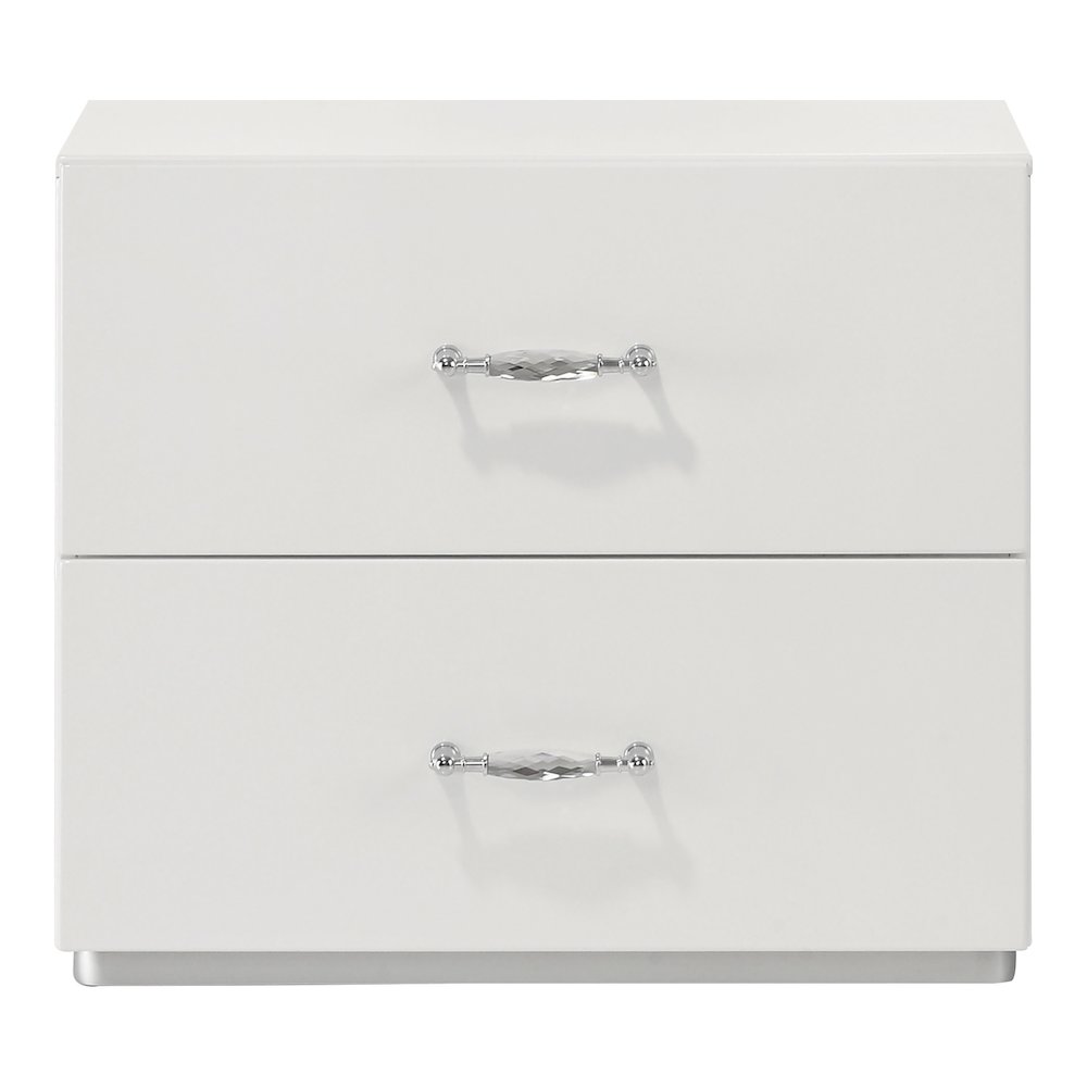 Wellan Modern Wood 2-Drawer Nightstand in White. Picture 2