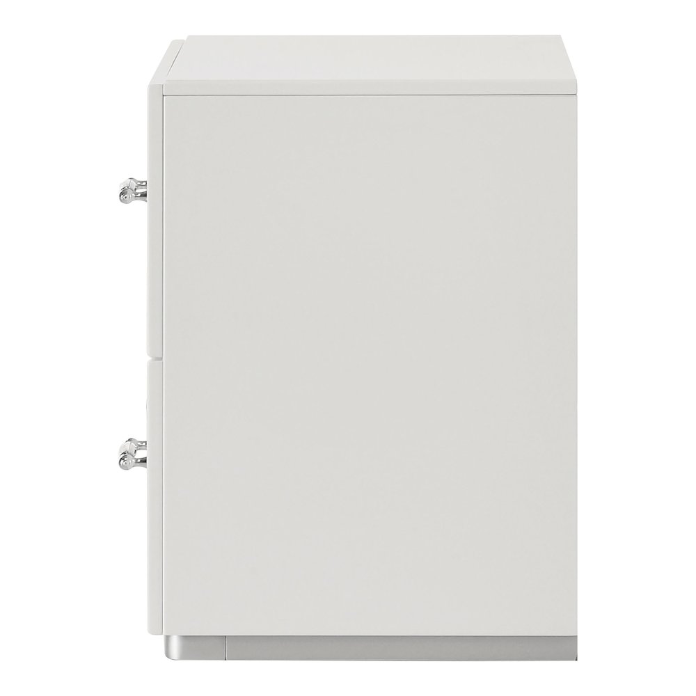 Wellan Modern Wood 2-Drawer Nightstand in White. Picture 3