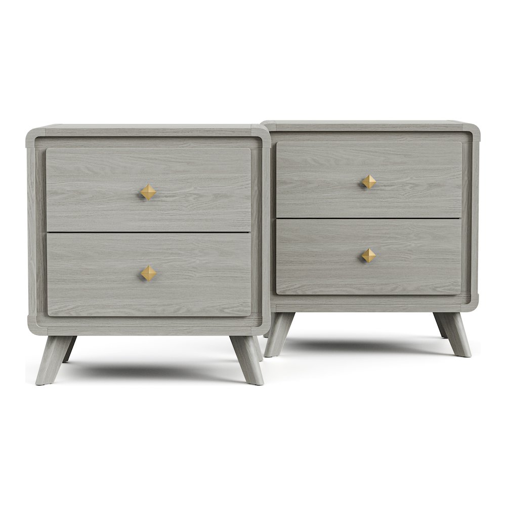 Darley Modern Wood 2-Drawer Nightstand (Set of 2). Picture 1