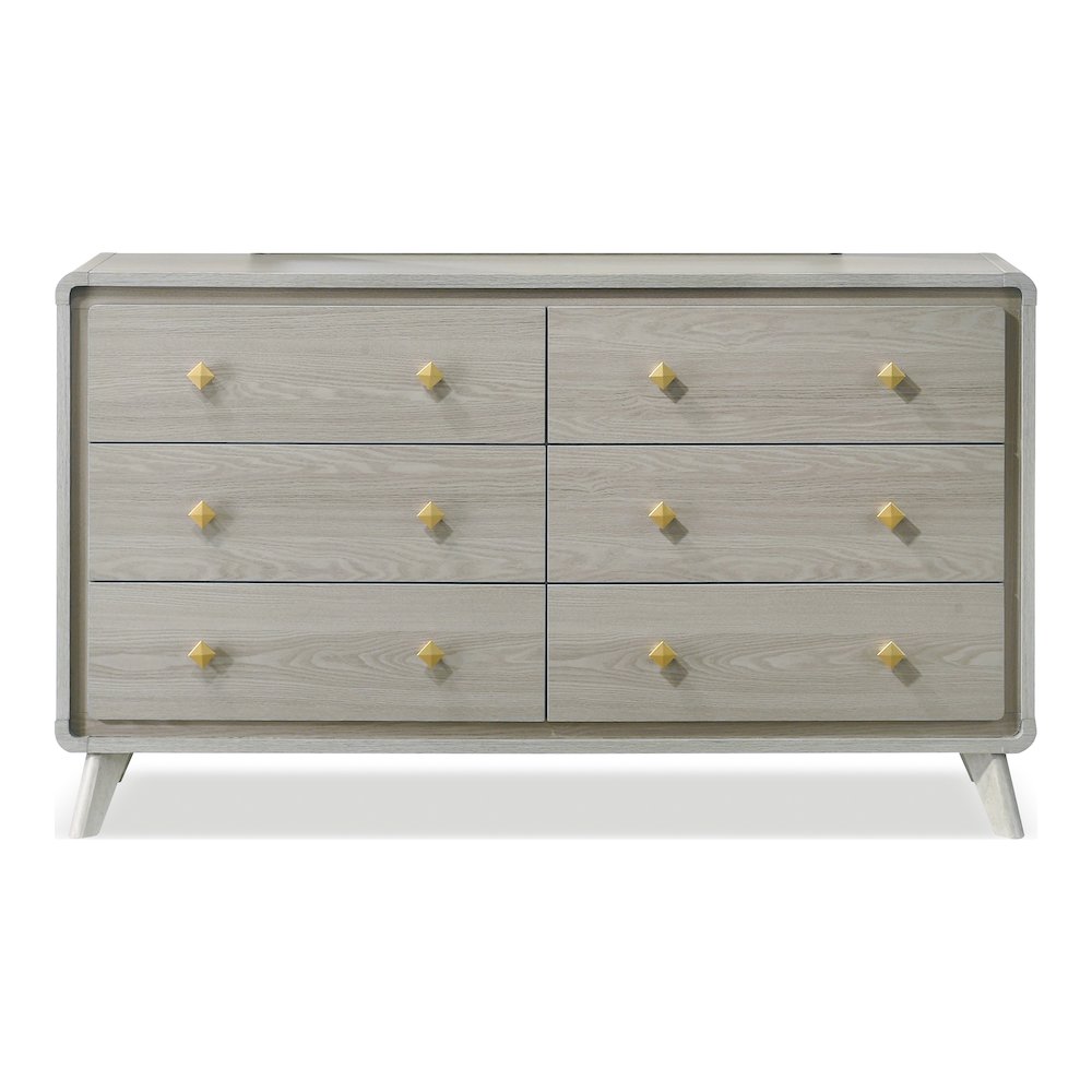 Darley Modern Wood 6-Drawer Dresser in Gray. Picture 2