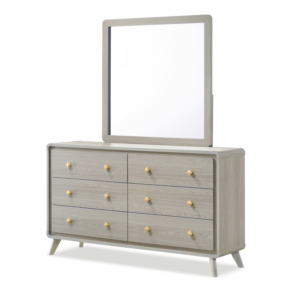 Darley Modern Wood 6-Drawer Dresser in Gray. Picture 4