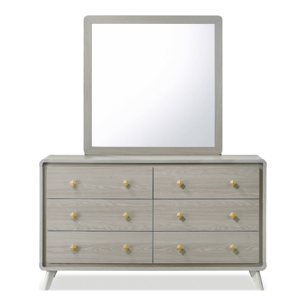 Darley Modern Wood 6-Drawer Dresser in Gray. Picture 5