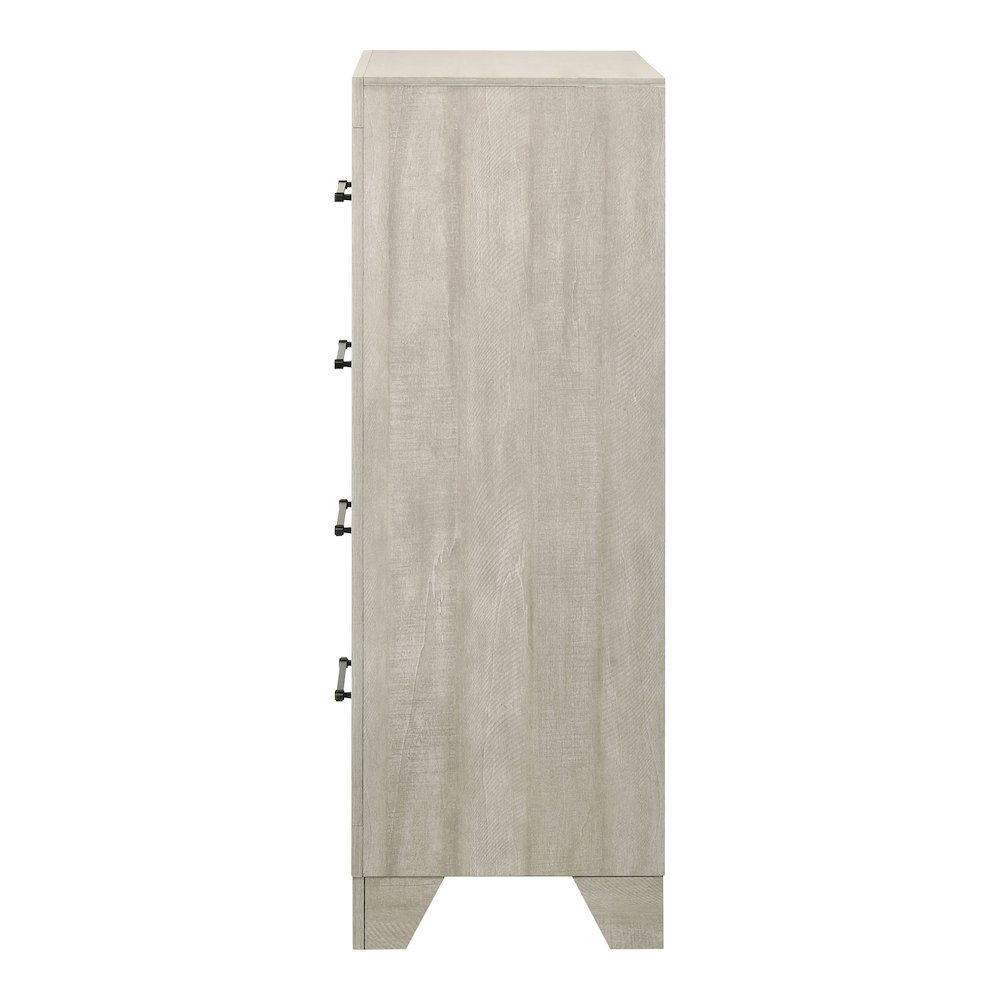 Baurke Modern Wood 4-Drawer Chest in Light Gray. Picture 3