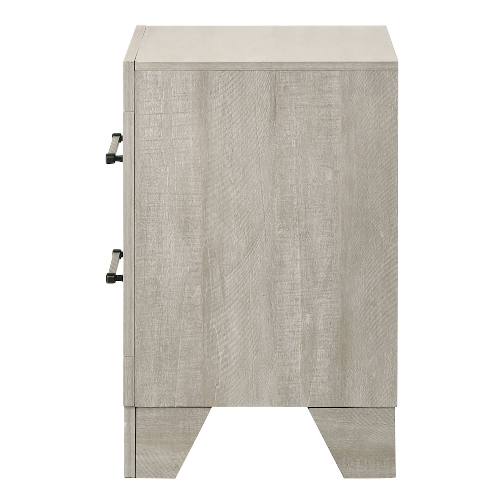 Baurke Modern Wood 2-Drawer Nightstand in Light Gray. Picture 3