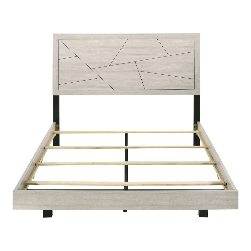 Baurke Modern Wood Panel Bed in Light Gray. Picture 2
