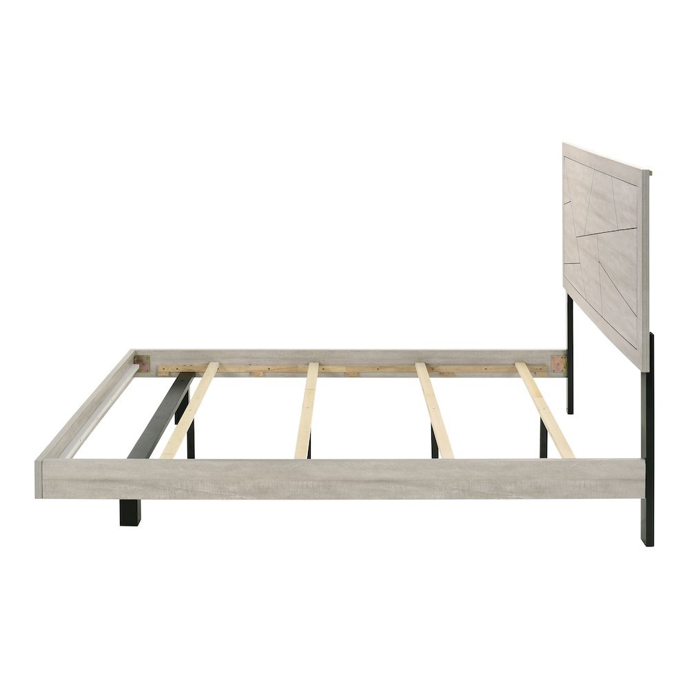 Baurke Modern Wood Panel Bed in Light Gray. Picture 3