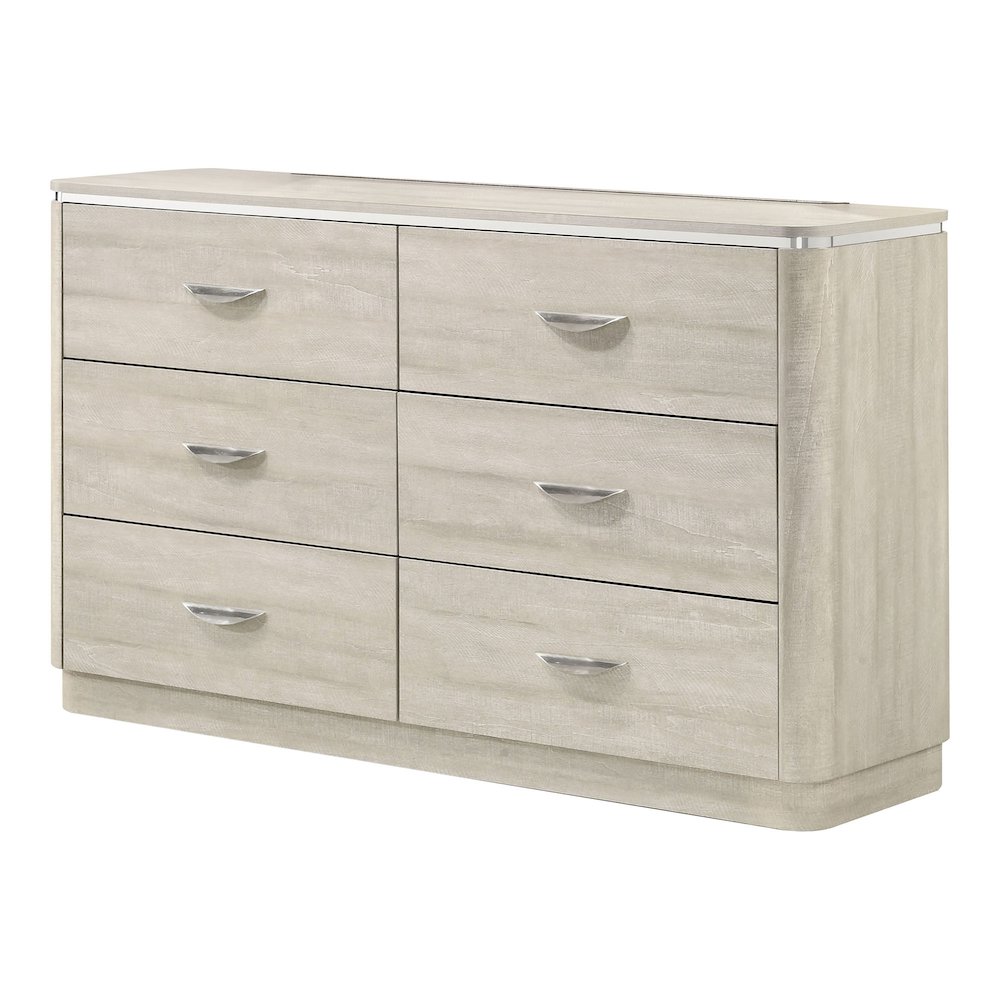 Ventur Modern Wood 6-Drawer Dresser in Dusty Gray. Picture 1