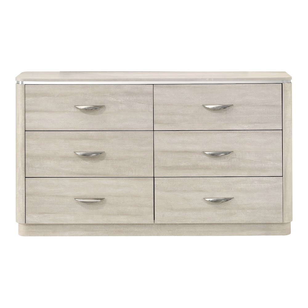Ventur Modern Wood 6-Drawer Dresser in Dusty Gray. Picture 2